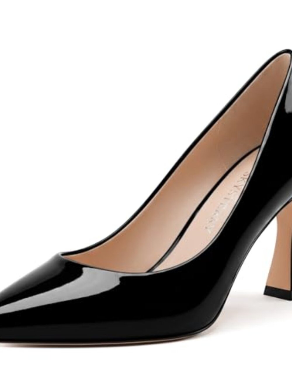 Women's Slip On Patent Pointed Toe Office High Heel Pumps Shoes 3.3 Inch